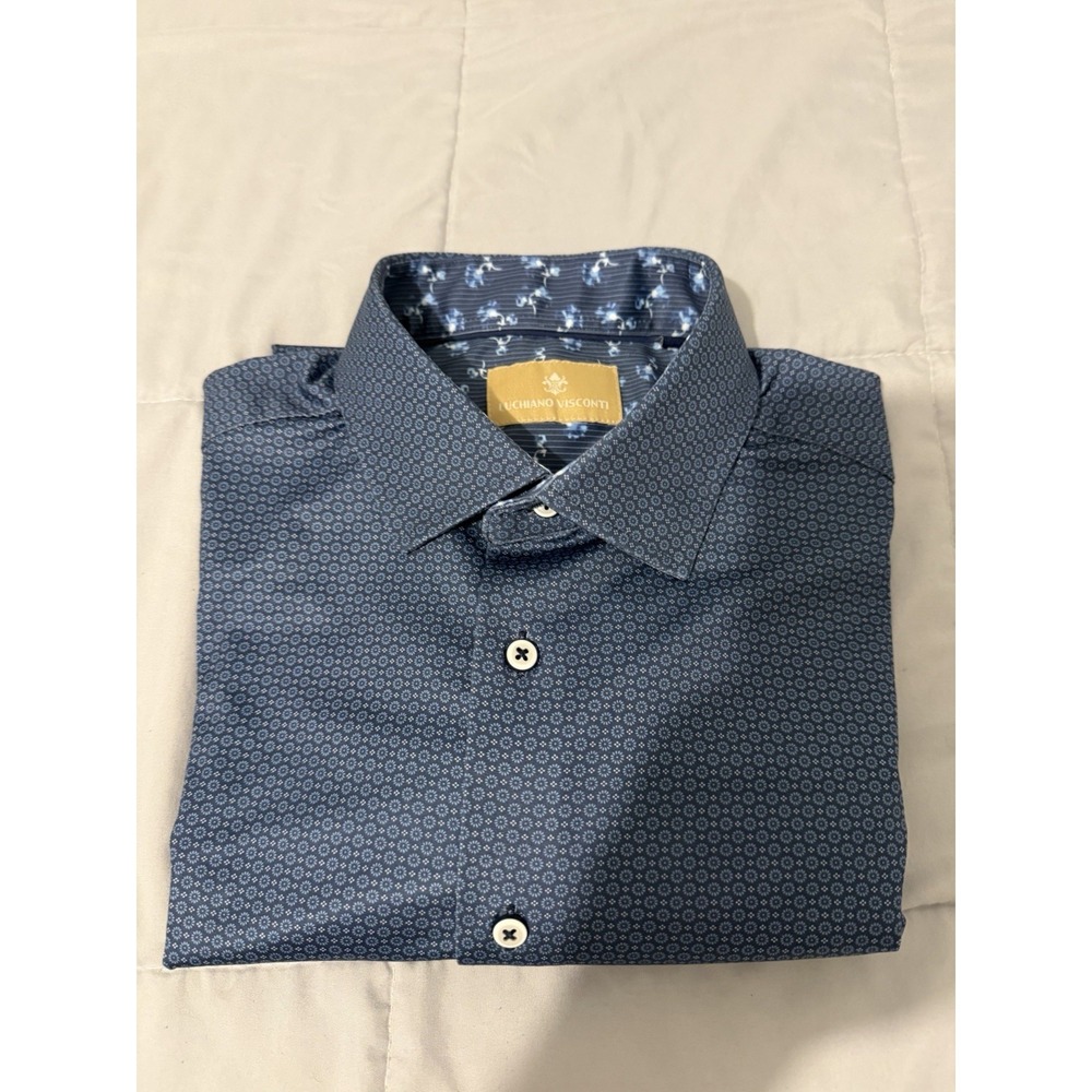 Luchiano Visconti Men's Blue Long Sleeve L Shirt